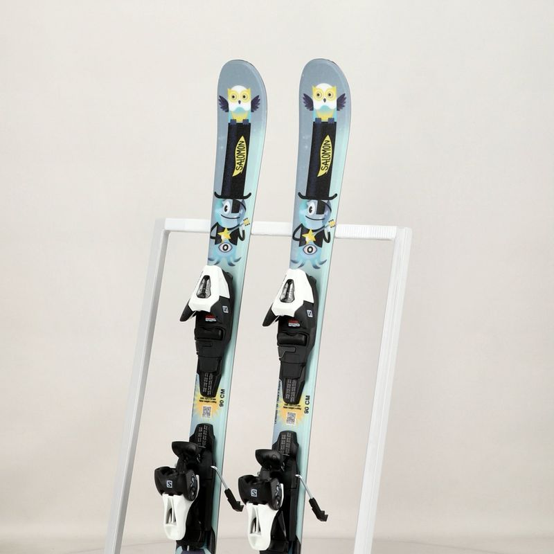 Vaikiškos kalnų slidės Salomon T1 Jr XS + C5 aquatic/safety yellow 13