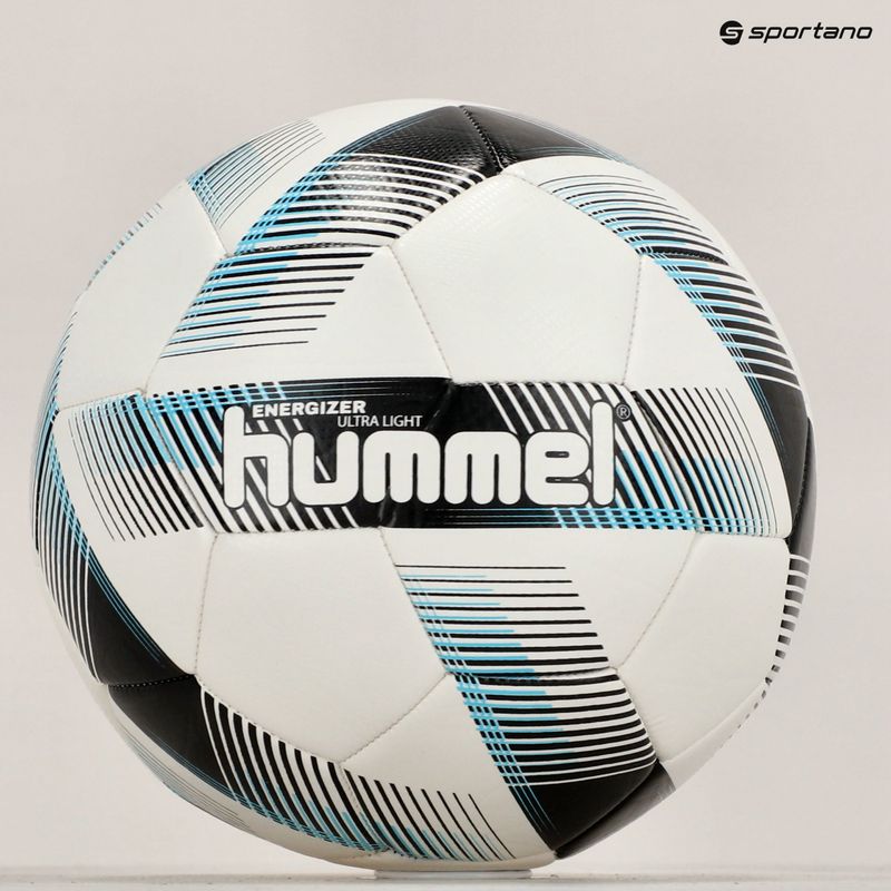 Hummel Energizer Ultra Light FB futbolo kamuolys baltas/juodas/mėlynas dydis 4 10