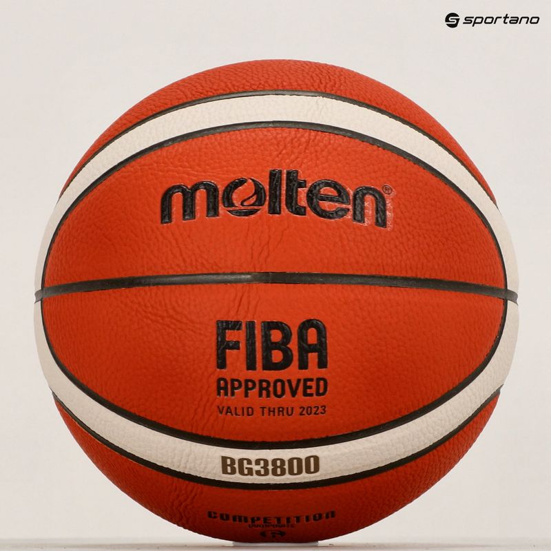 Molten basketball B6G3800 FIBA oranžinis dydis 6 4