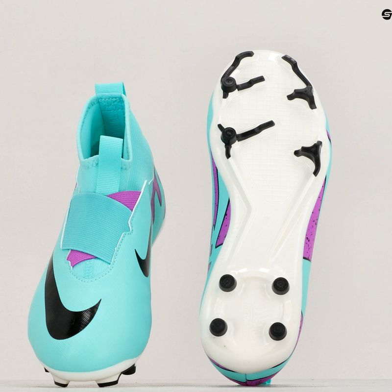 Vaikiški futbolo bateliai Nike Jr Zoom Mercurial Superfly 9 Academy FG/MG hyper turquoise/black/ white/fuchsia dream 8