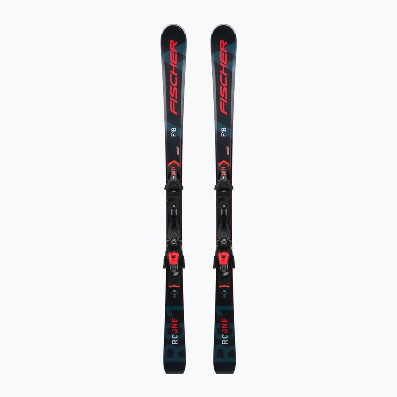 Kalnų slidės Fischer RC ONE F18 AR + RS 11 PR juoda/raudona