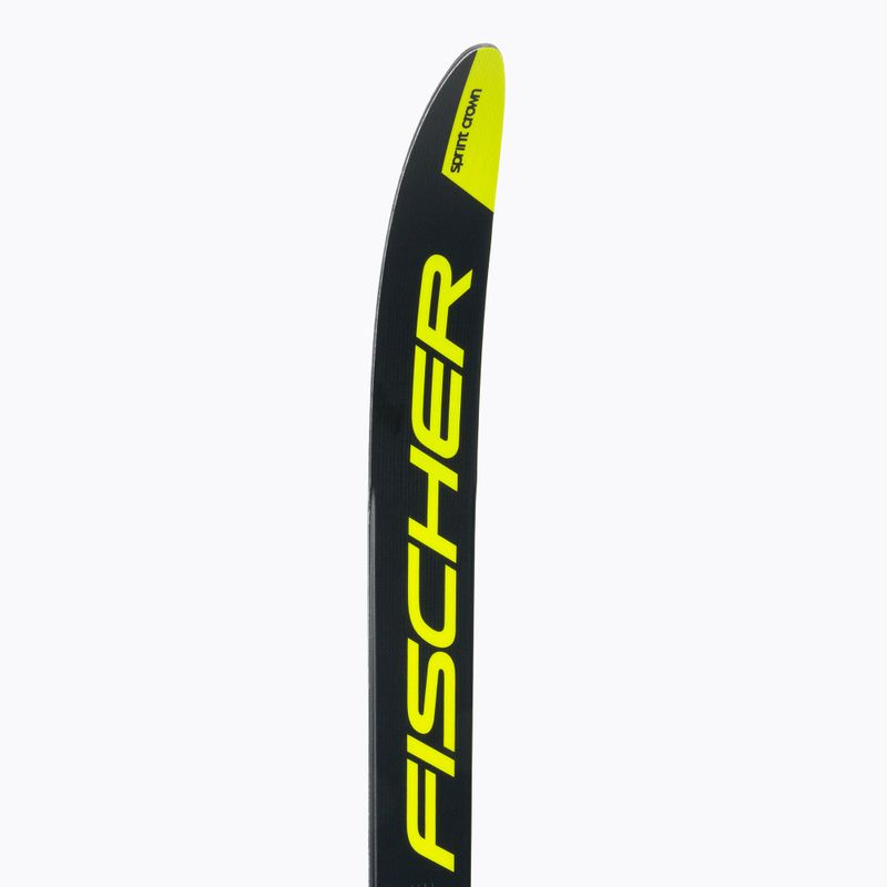 Fischer Sprint Crown + Tour Step-In vaikiškos bėgimo slidės juoda/geltona 8