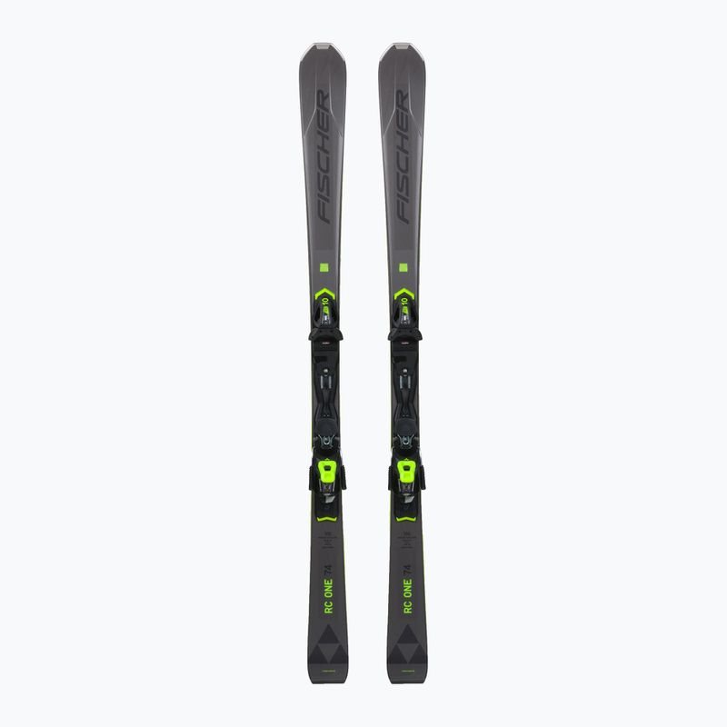 Kalnų slidės Fischer RC ONE 74 AR + RS 10 PR pilka/geltona
