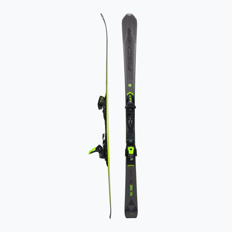 Kalnų slidės Fischer RC ONE 74 AR + RS 10 PR pilka/geltona 2