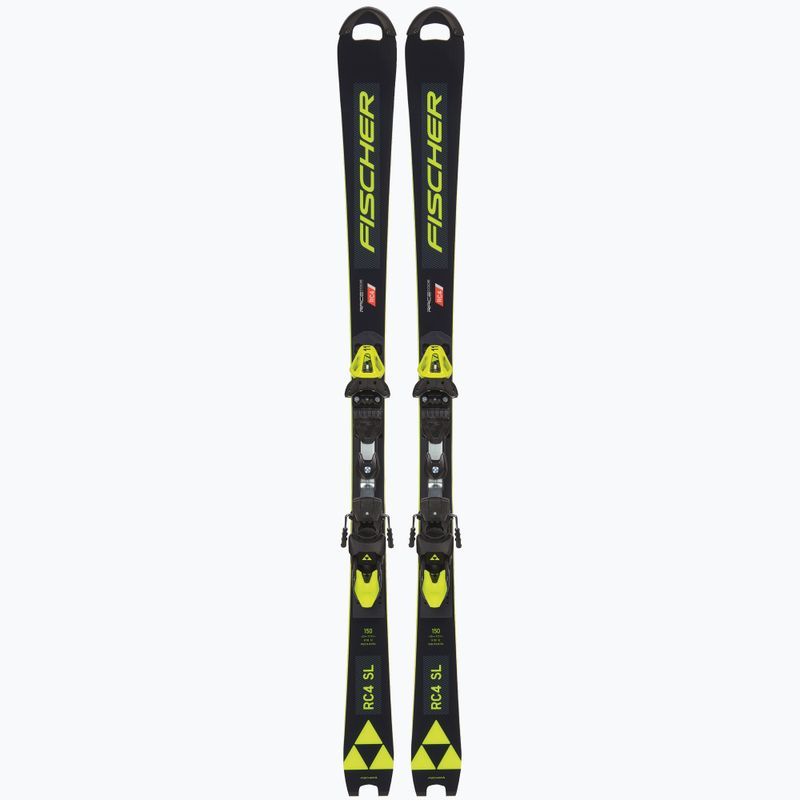 Vaikų kalnų slidės Fischer RC4 Worldcup SL JR. M/O-Plate + RC4 Z9 GW AC juoda/geltona 10