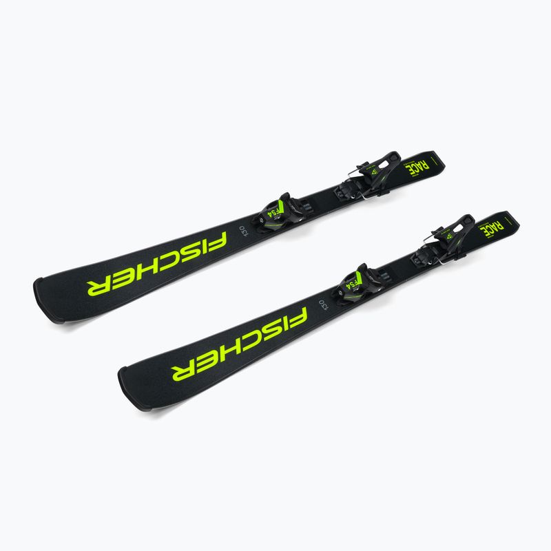 Vaikiškos kalnų slidės Fischer RC4 RACE JRs + FJ4 CA JRs juoda/geltona 4