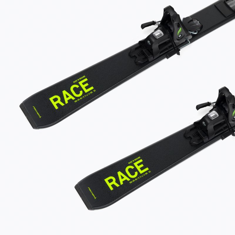 Vaikiškos kalnų slidės Fischer RC4 RACE JRs + FJ4 CA JRs juoda/geltona 9