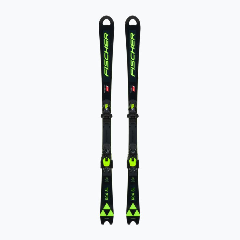 Vaikų kalnų slidės Fischer RC4 Worldcup SL JR. M/O-Plate + RC4 Z9 GW AC juoda/geltona