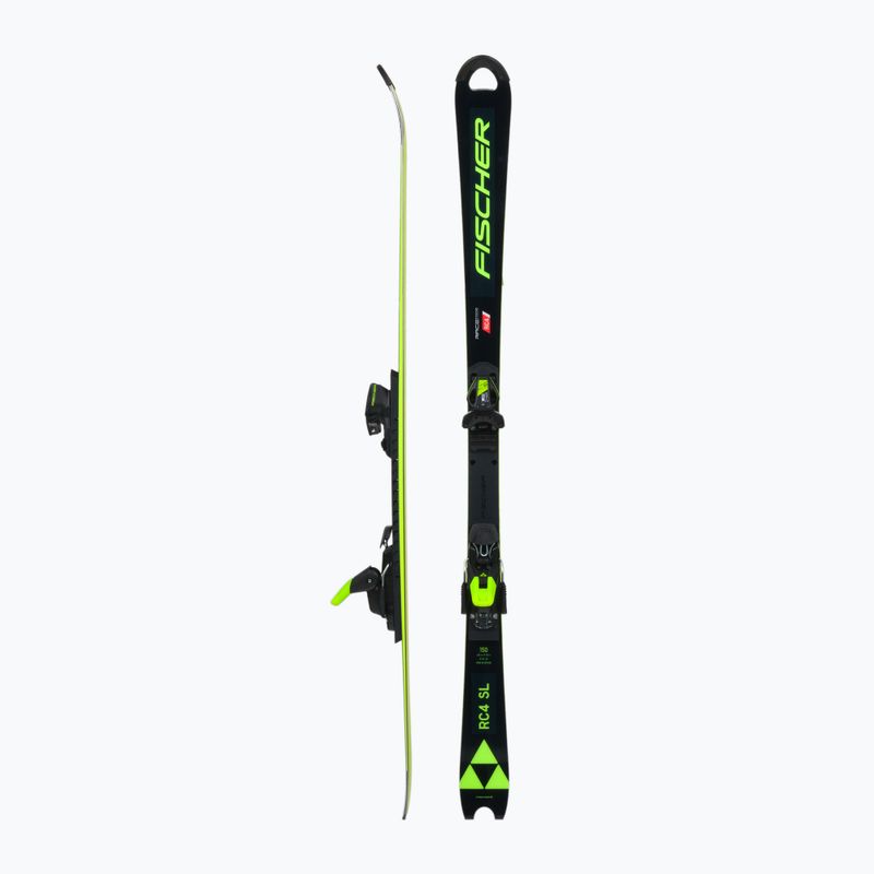 Vaikų kalnų slidės Fischer RC4 Worldcup SL JR. M/O-Plate + RC4 Z9 GW AC juoda/geltona 2