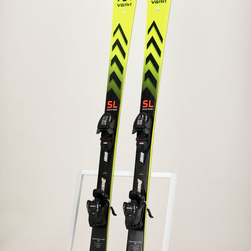 Vaikiškos kalnų slidės Völkl Racetiger Junior Pro + 7.0 VMotion Jr flo yellow/black 7