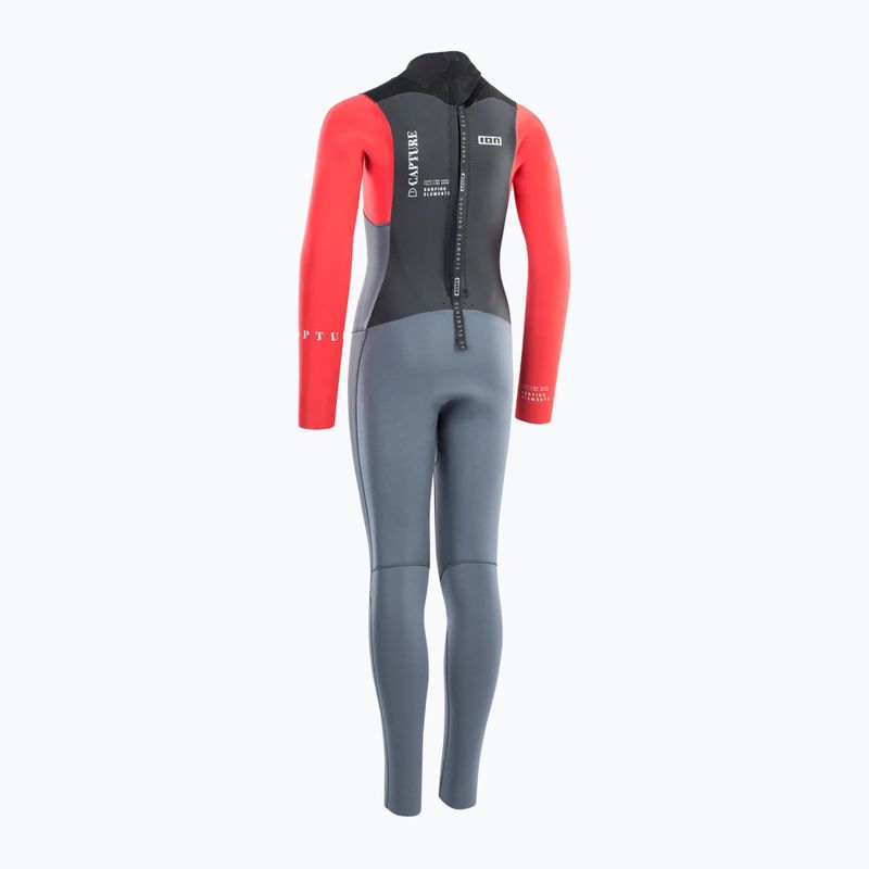 Vaikiškas plaukimo kostiumas ION Capture 5/4 Back Zip steel blue/red 2