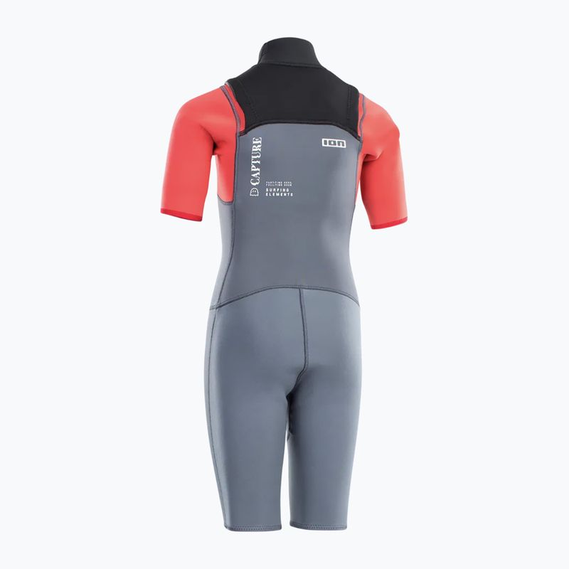 Vaikiška banglenčių kostiumas ION Capture 2/2 Shorty Back Zip Jr steel blue/red 2