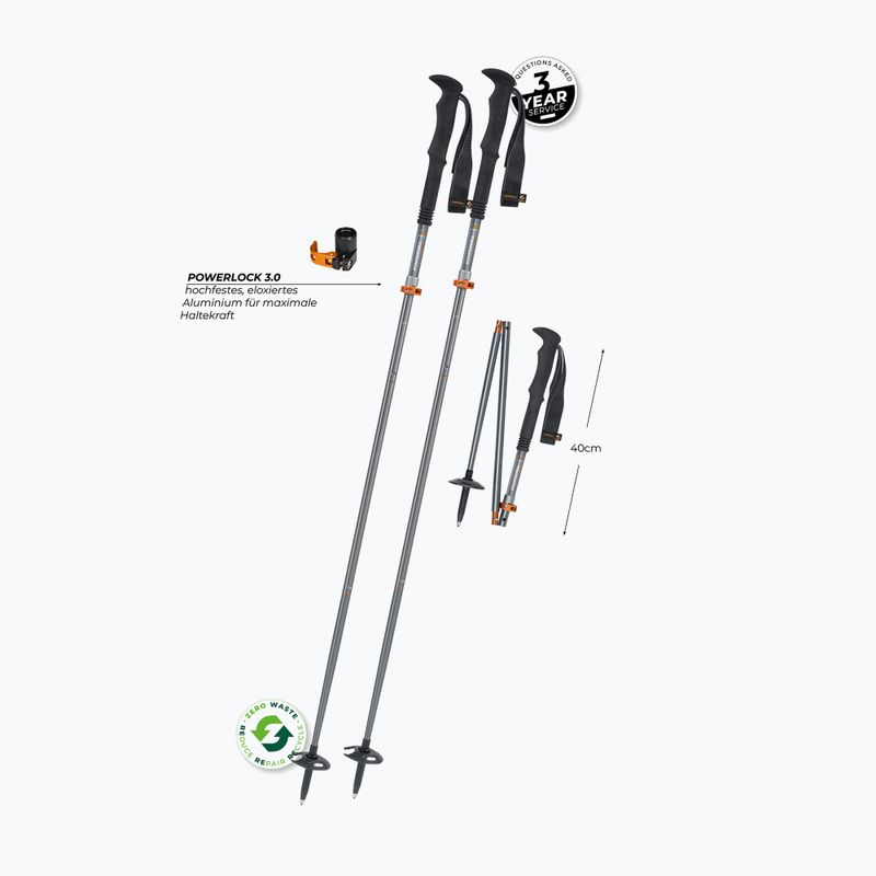 Žygio lazdos Komperdell FX Lite Ti Vario silver/orange 2