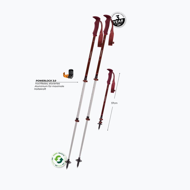 Žygio lazdos Komperdell Trailmaster Zero Compact malbec 2