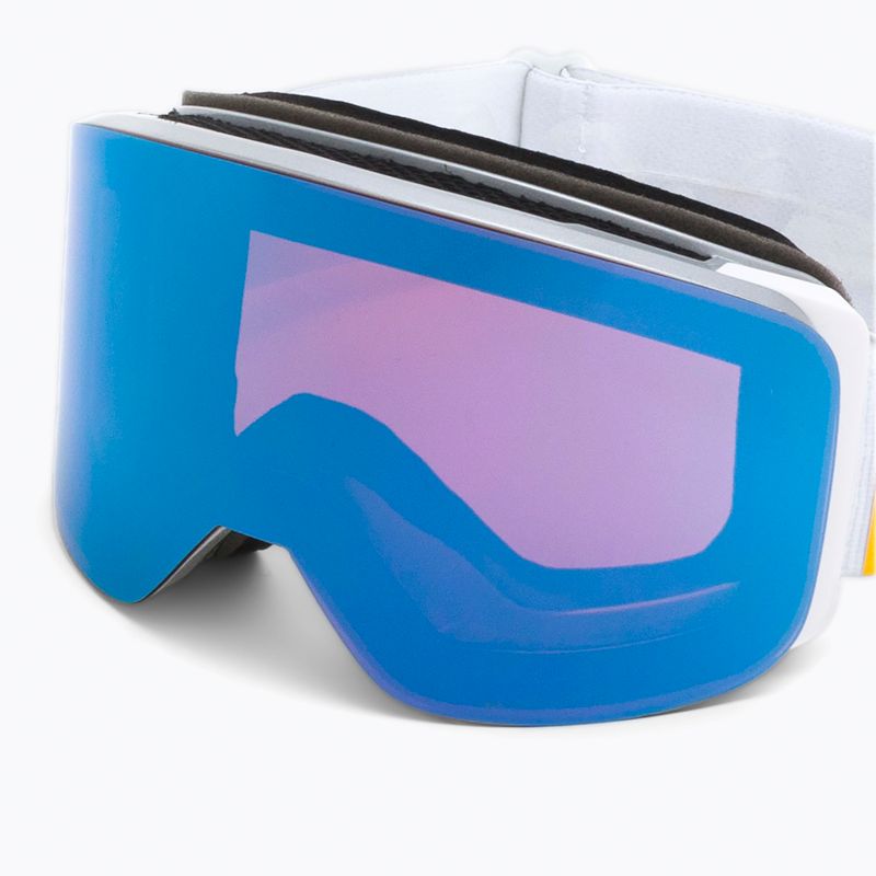 Red Bull SPECT Magnetron Slick slidinėjimo akiniai blizgantys sidabriniai/balti/raudoni mėlyni veidrodiniai/šviesiai mėlyni sniego 004 5