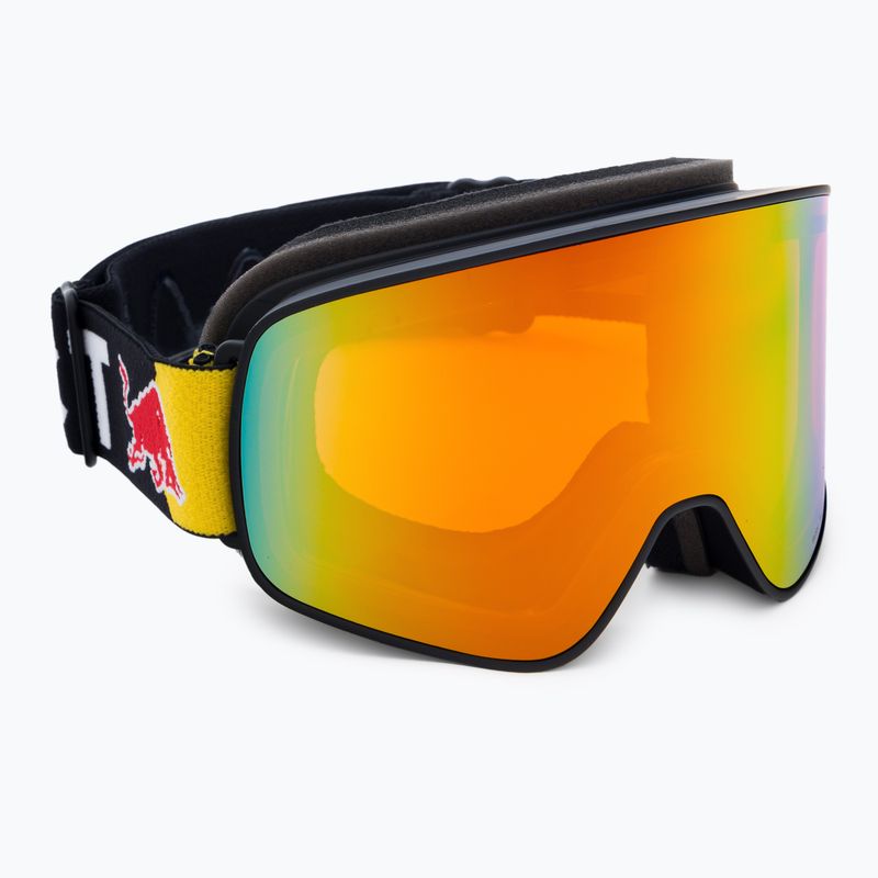Red Bull SPECT Rush matiniai juodi/juodi/oranžiniai raudoni veidrodiniai/raudoni sniego 013 slidinėjimo akiniai