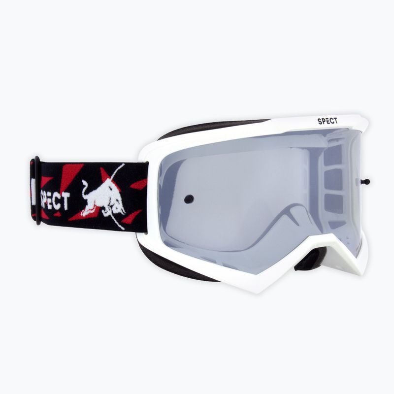Dviračių akiniai Red Bull SPECT Evan shiny white/smoke silver mirror
