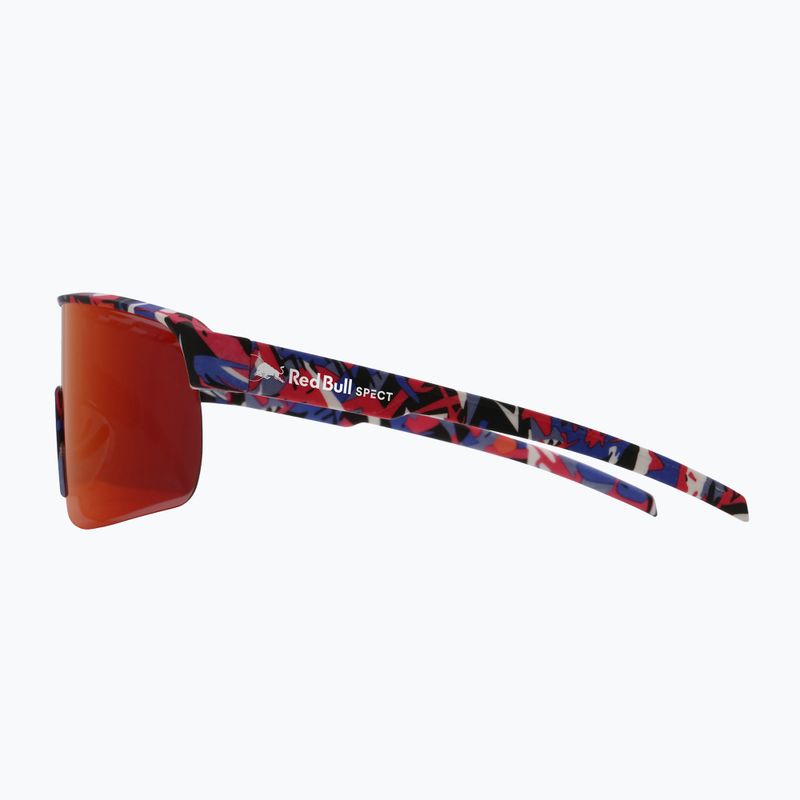 Akiniai nuo saulės Red Bull SPECT Dakota matt blue-burgundy pattern/smoke red-purple mirror 4