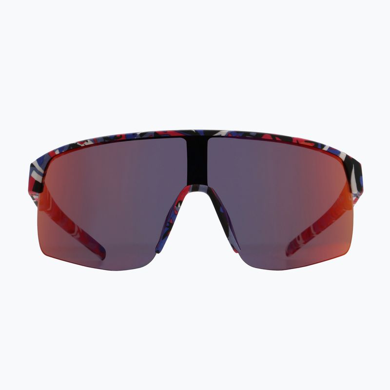 Akiniai nuo saulės Red Bull SPECT Dakota matt blue-burgundy pattern/smoke red-purple mirror 5