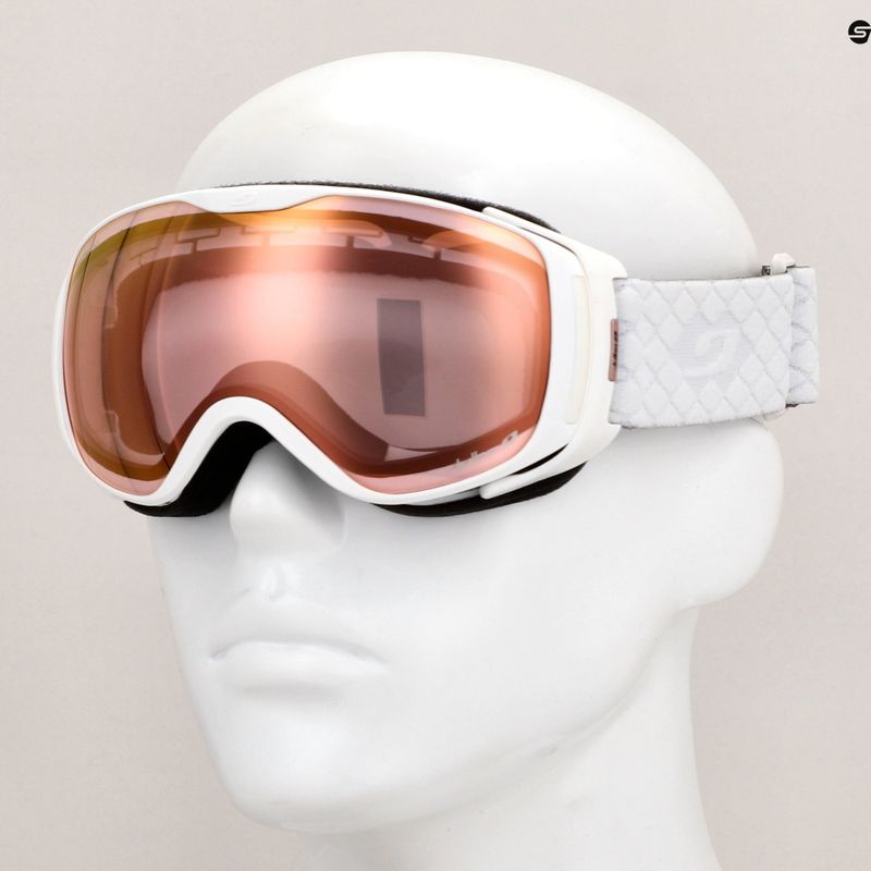Moteriški slidinėjimo akiniai Julbo Luna Reactiv High Contrast white/flash pink 8