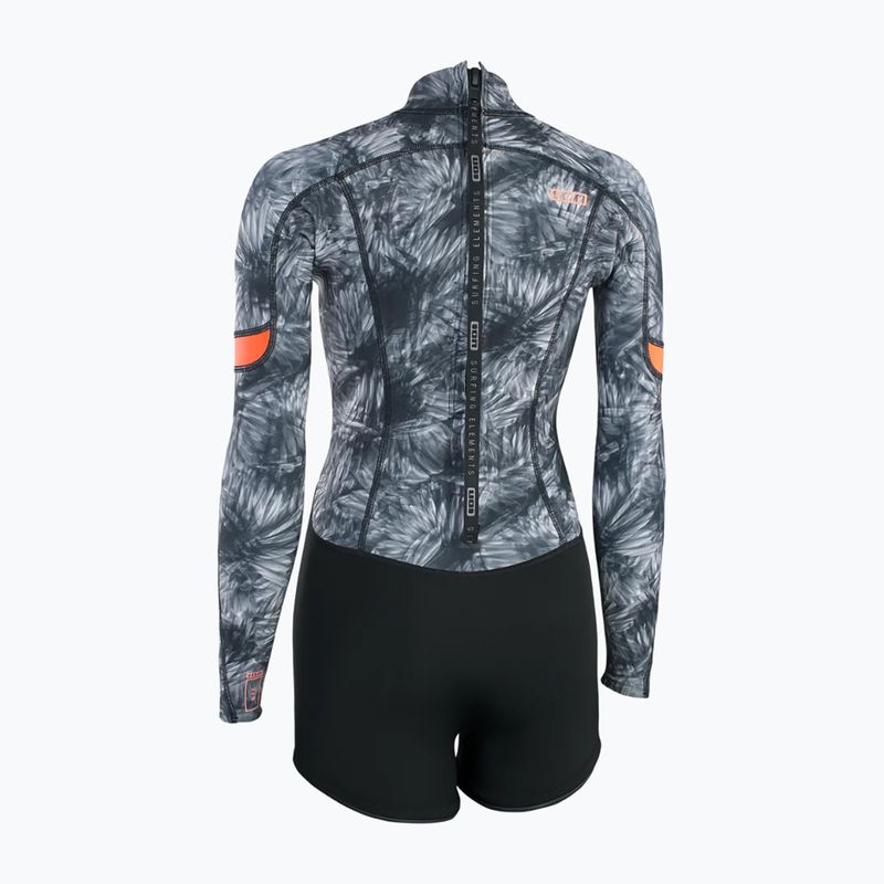 Moteriškas plaukimo hidrokostiumas ION Amaze Shorty 2.0 Back Zip black flowers 2