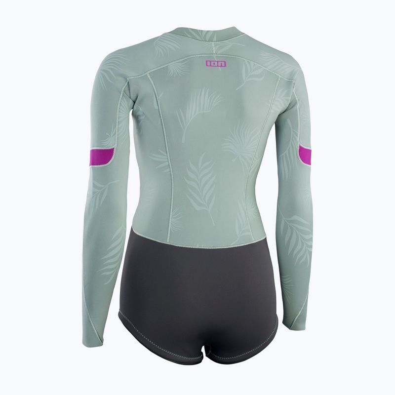 Moteriškas plaukimo hidrokostiumas ION Amaze Hot Shorty 1.5 Front Zip light olive 3