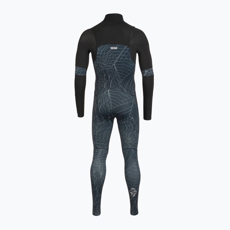 Vyriškas plaukimo kostiumas ION Seek Core 3/2 mm Front Zip distorted black 3