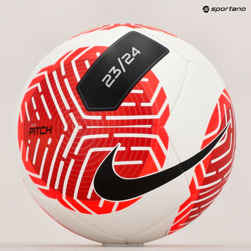 Futbolo kamuolys Nike Pitch white/black/bright crimson dydis 5 5