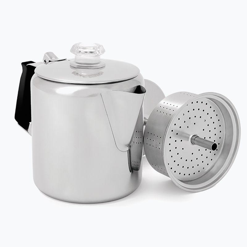Turistinis kavos virimo aparatas GSI Outdoors Glacier Stainless 6 Cup Perc W/Silicone Handle polished