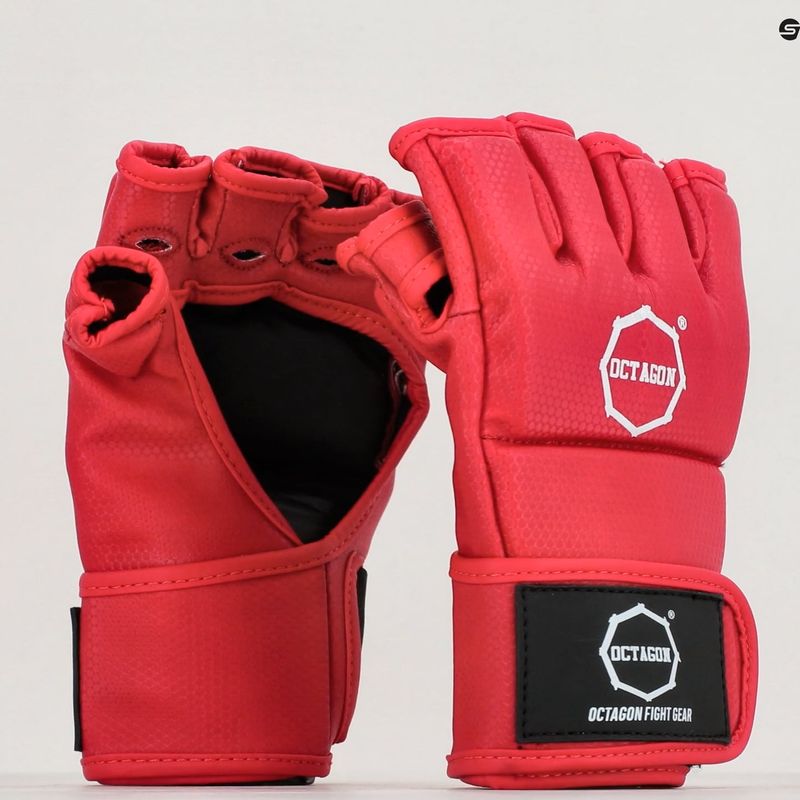 Octagon Kevlar MMA graplingo pirštinės raudonos spalvos 7