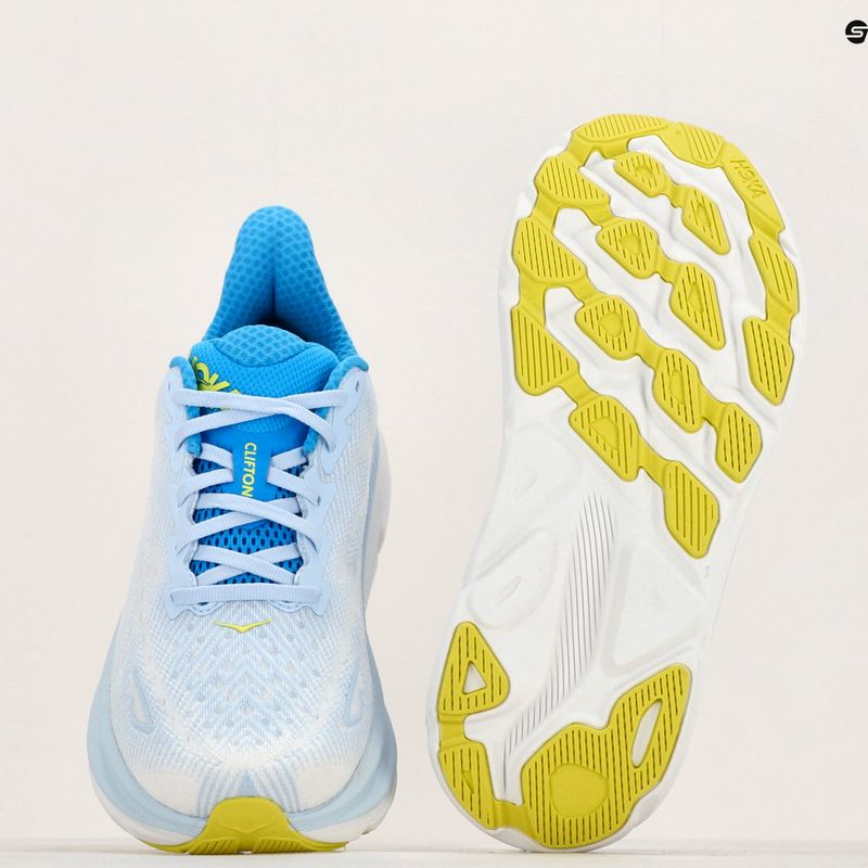 Vyriški bėgimo bateliai HOKA Clifton 9 Wide ice water/evening primrose 8