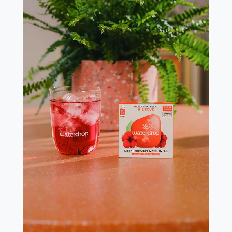 Izotoninis gėrimas waterdrop Microdrink Relax 12 kubelių hibiscus acerola 3