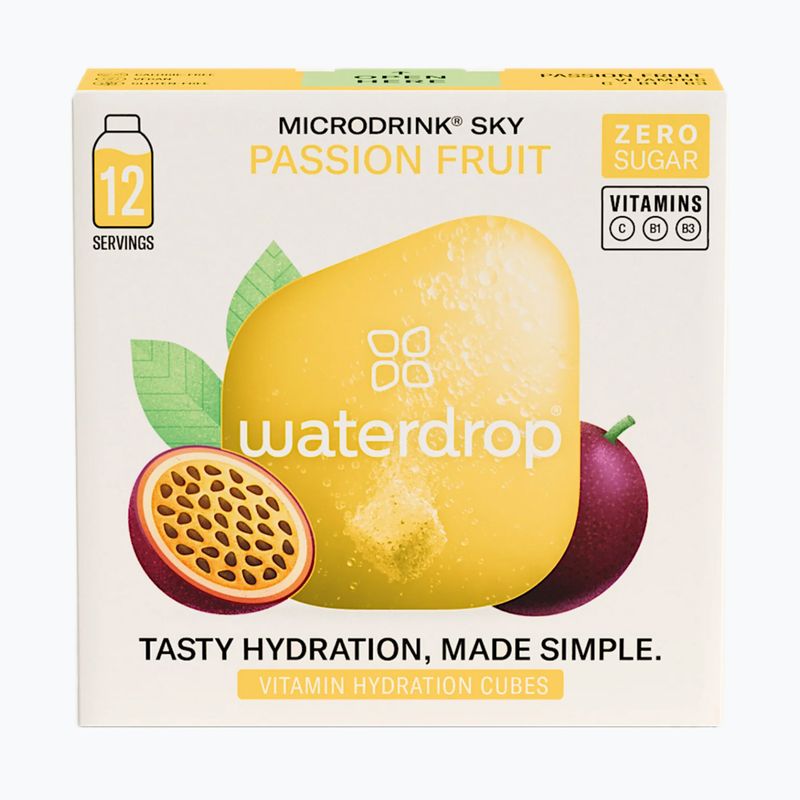 Izotoninis gėrimas waterdrop Microdrink Sky 12 kubelių pineberry passion fruit