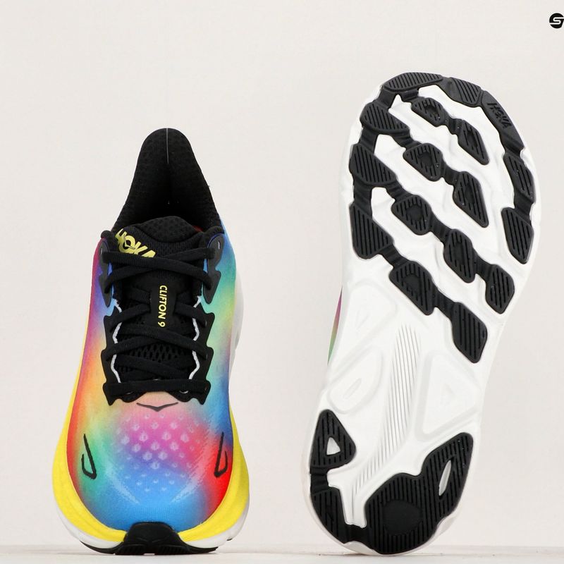 Moteriški bėgimo bateliai HOKA Clifton 9 black/multi 12