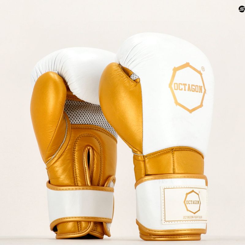 Bokso pirštinės Octagon Prince white/gold 8