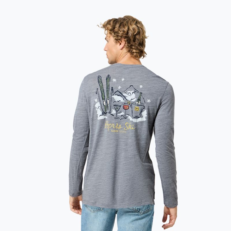 Vyriški ilgomis rankovėmis marškinėliai super.natural Apres Ski cashmere grey melange/various 3