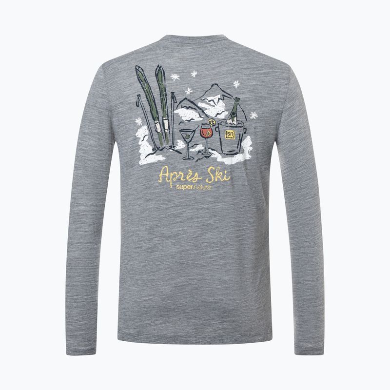 Vyriški ilgomis rankovėmis marškinėliai super.natural Apres Ski cashmere grey melange/various 6