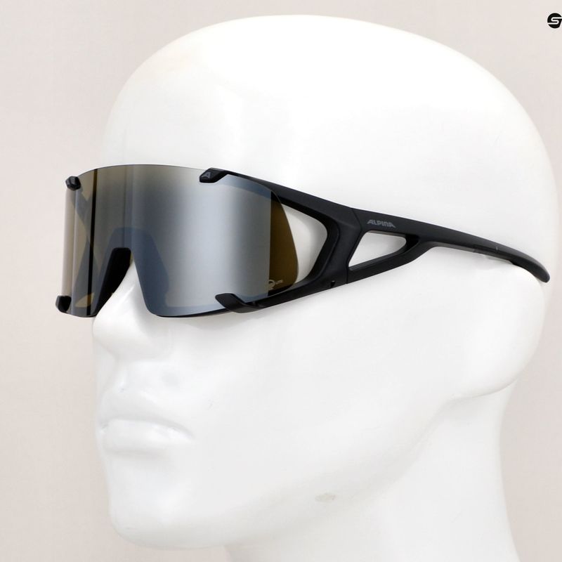 Akiniai nuo saulės Alpina Hawkeye Q-Lite black matt/silver mirror 8