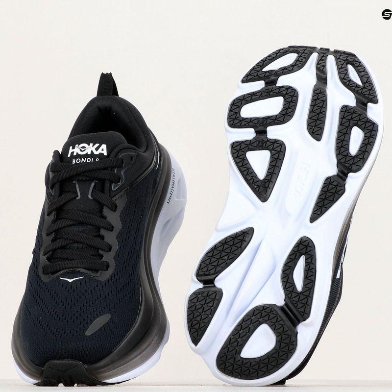 Moteriški bėgimo bateliai HOKA Bondi 8 black/white 10