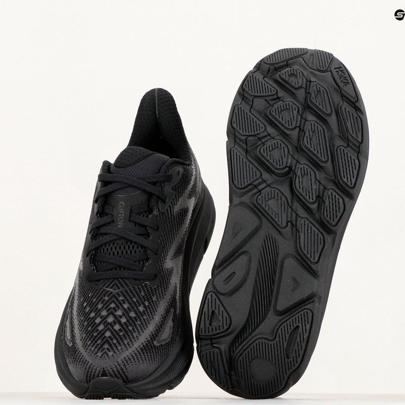 Vyriški bėgimo bateliai HOKA Clifton 9 black/black 9