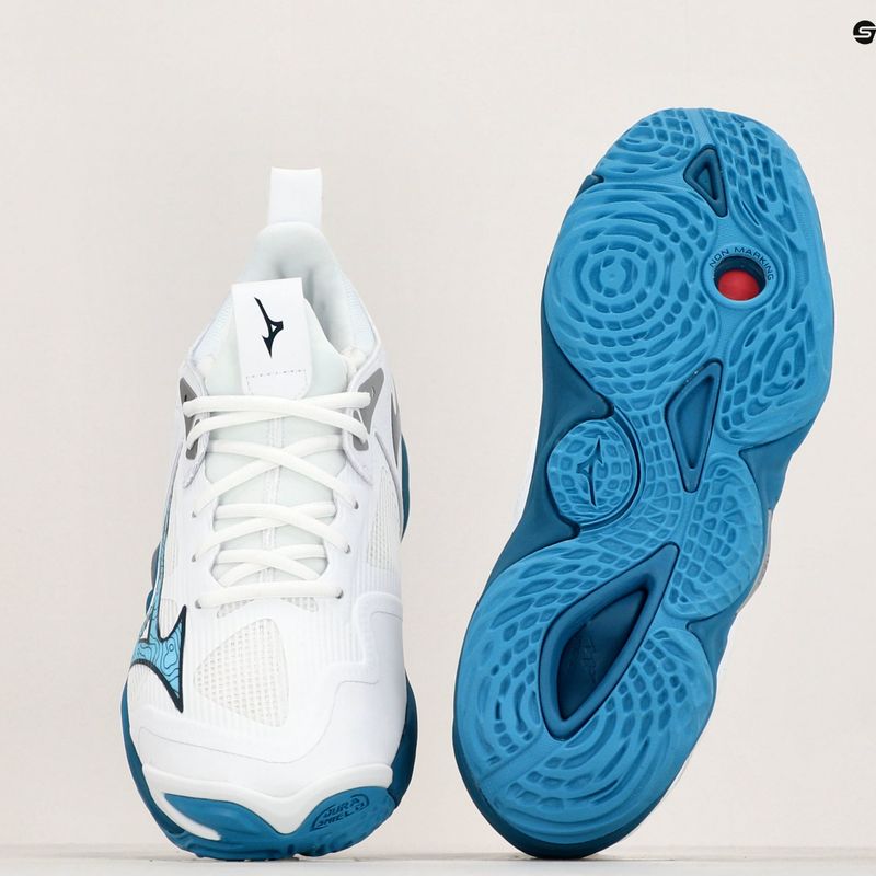 Vyriški tinklinio batai Mizuno Wave Momentum 3 white/sailor blue/silver 10