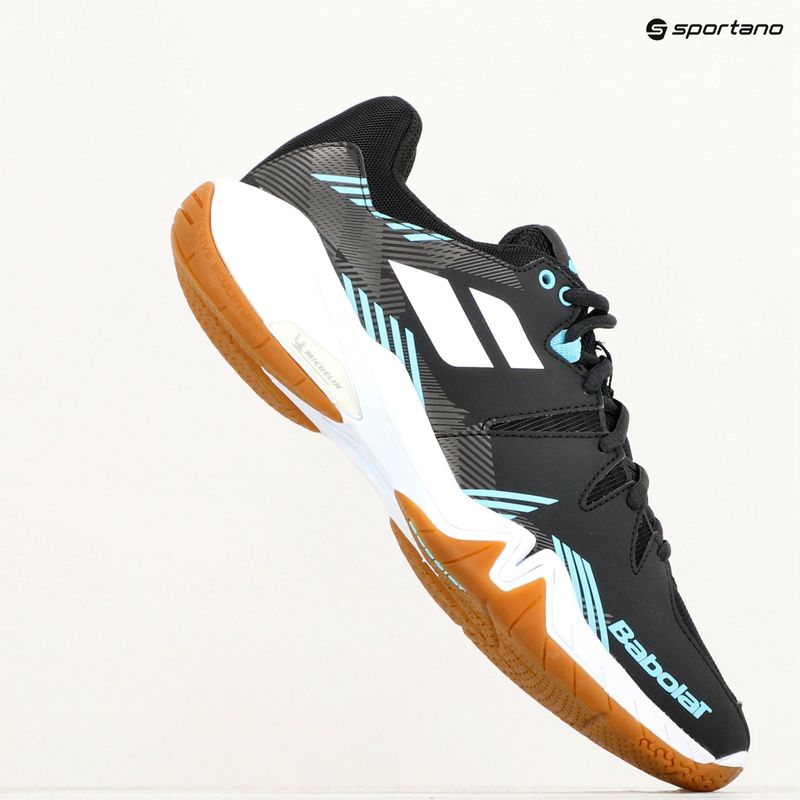 Vyriški badmintono batai Babolat Shadow Spirit black/light blue 9