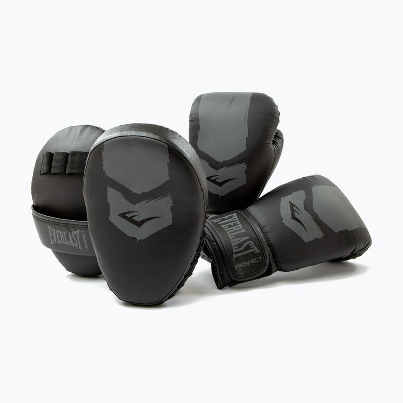 "Everlast Prospect 2 Shield" bokso rinkinys + pirštinės juoda/pilka