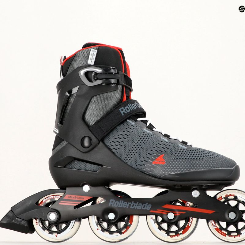 Vyriški "Rollerblade Spark 84" tamsiai pilkos/raudonos spalvos riedučiai 9