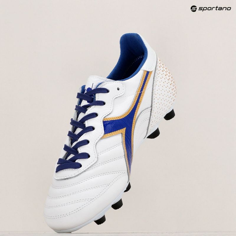 Vyriški futbolo bateliai Diadora Brasil Italy OG GR LT+ MDPU white/blue/gold 16