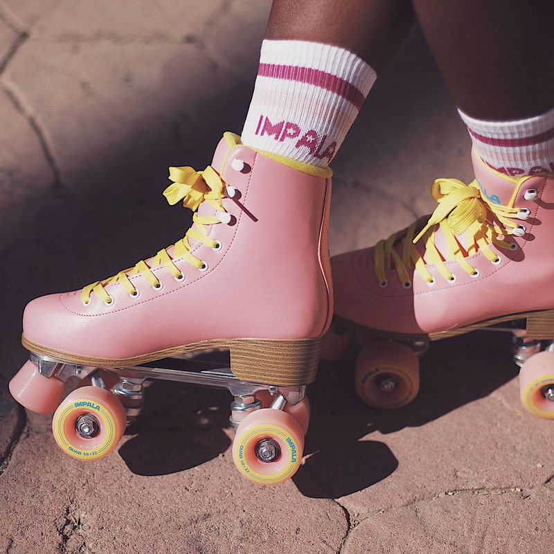 Moteriškos ratukinės pačiūžos IMPALA Quad Skate pink/yellow 3