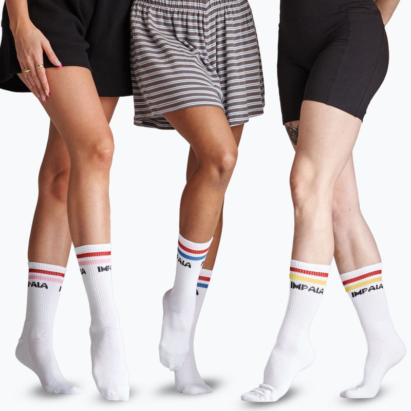 Moteriškos kojinės IMPALA Stripe 3 poros white 3
