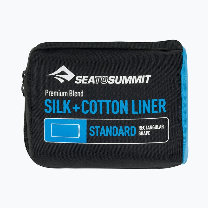 Sea to Summit šilkinis/medvilninis kelioninis įdėklas Navy blue ASLKCTNSTDNB