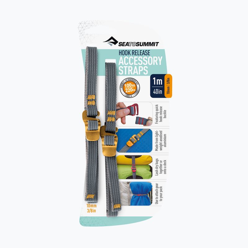 Diržai su kabliais Sea to Summit Hook Release Accessory Strap 1 m yellow 2