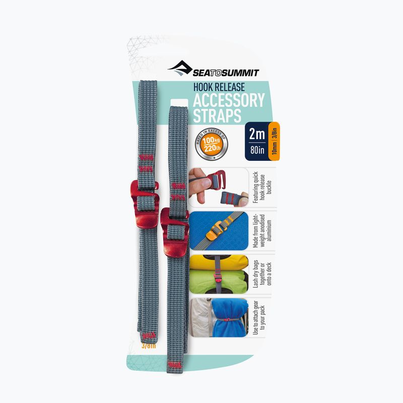 Diržai su kabliais Sea to Summit Hook Release Accessory Strap 2 m red 2